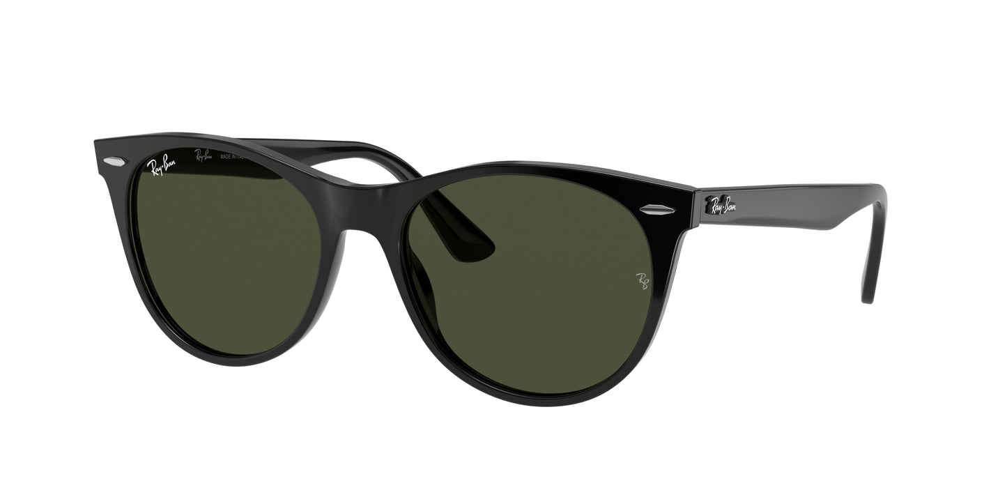 Ray-Ban WAYFARER II RB2185 Phantos Sunglasses 901/31-Black 55-145-18 - Color Map Black