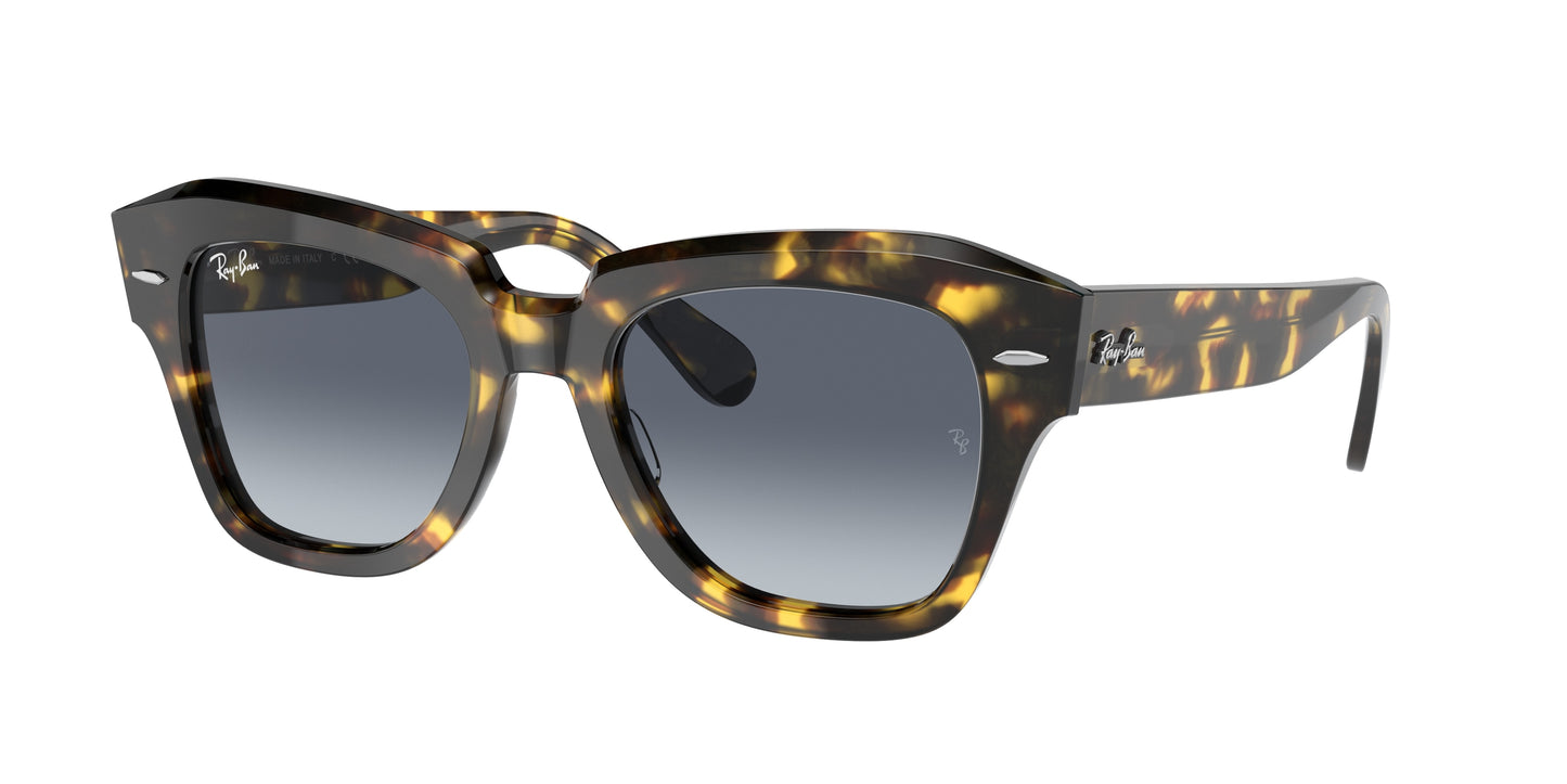 Ray-Ban STATE STREET RB2186 Square Sunglasses 133286-Yellow Havana 52-145-20 - Color Map Tortoise