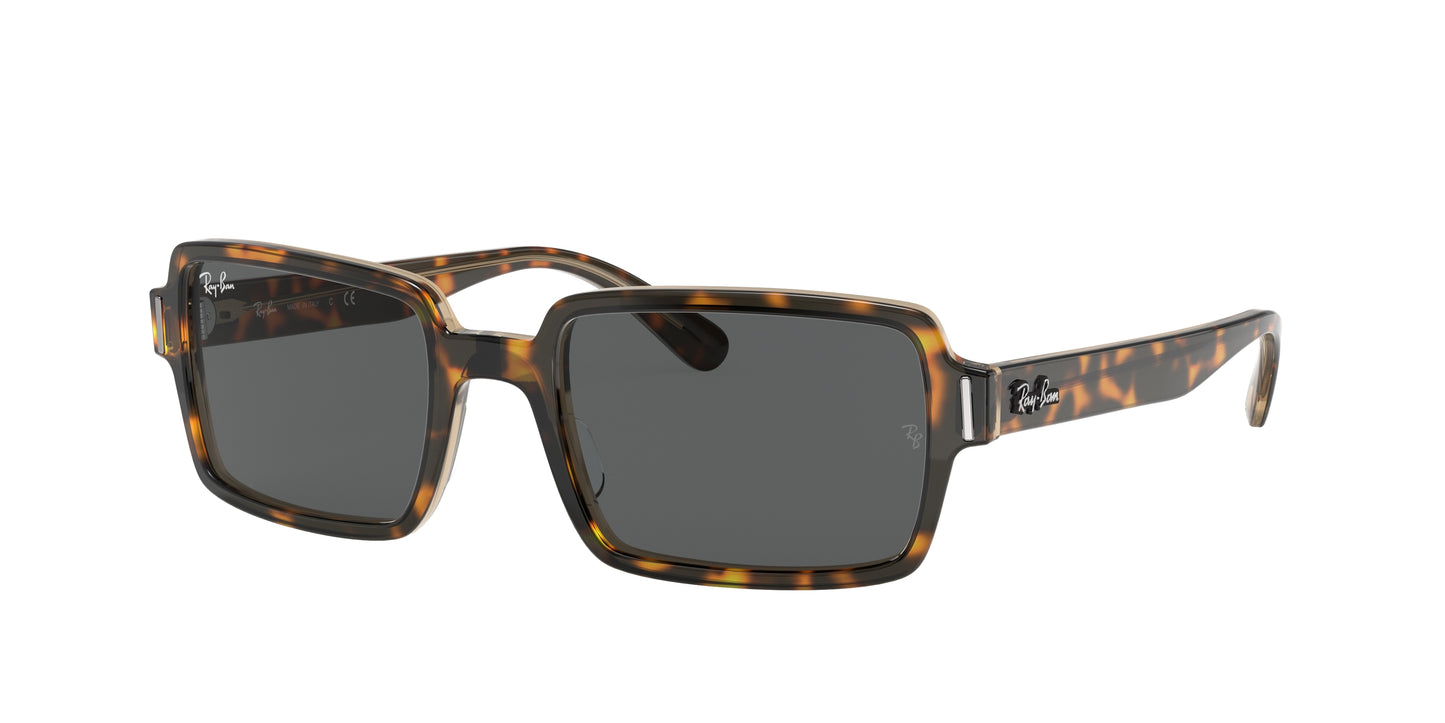 Ray-Ban BENJI RB2189 Rectangle Sunglasses 1292B1-Havana On Transparent Brown 52-145-20 - Color Map Gold