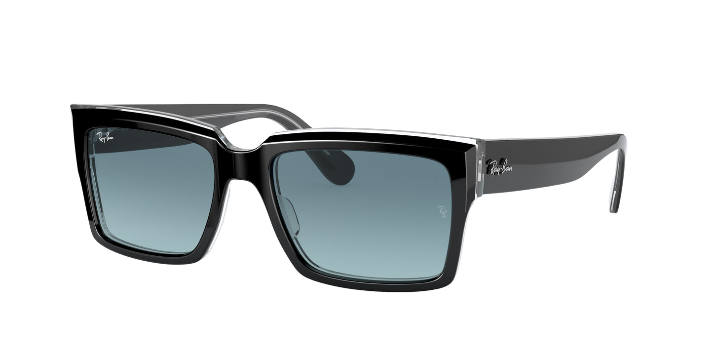 Ray-Ban INVERNESS RB2191 Rectangle Sunglasses 12943M-Black On Transparent 54-145-18 - Color Map Black