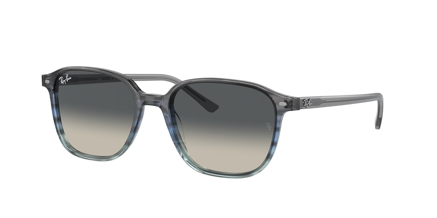 Ray-Ban LEONARD RB2193F Square Sunglasses 138171-Striped Grey & Blue 55-145-18 - Color Map Blue