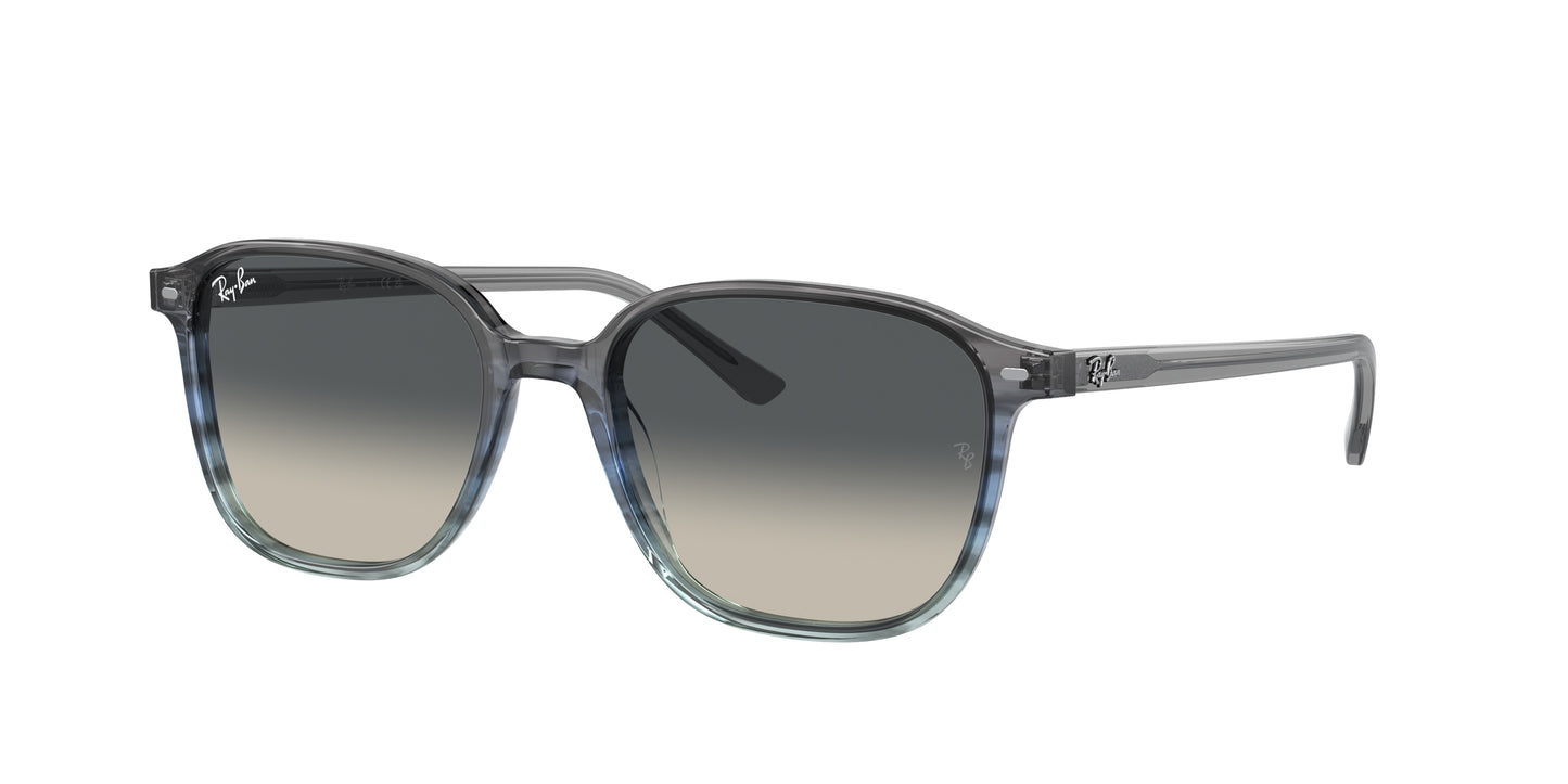 Ray-Ban LEONARD RB2193 Square Sunglasses 138171-Striped Grey & Blue 55-145-18 - Color Map Blue