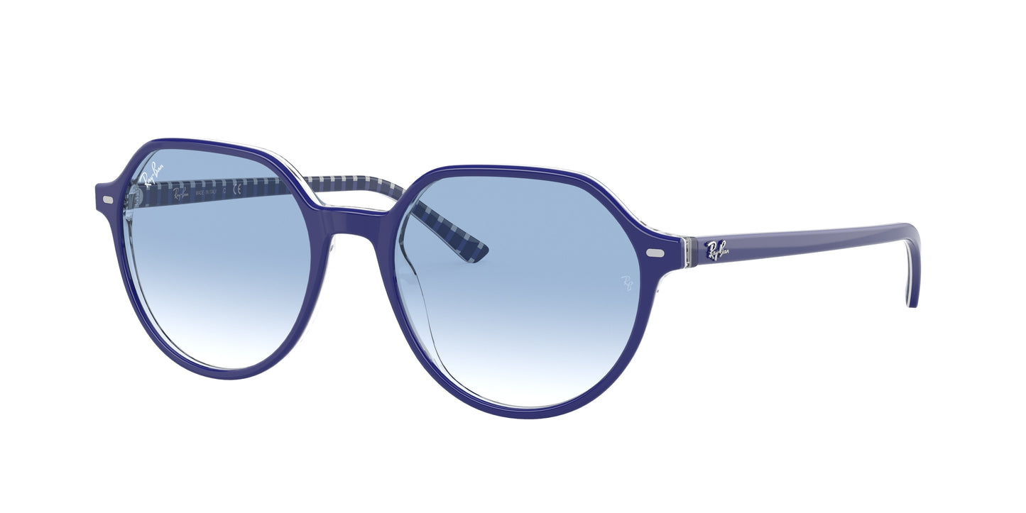 Ray-Ban THALIA RB2195 Square Sunglasses 13193F-Blue 55-145-18 - Color Map Blue