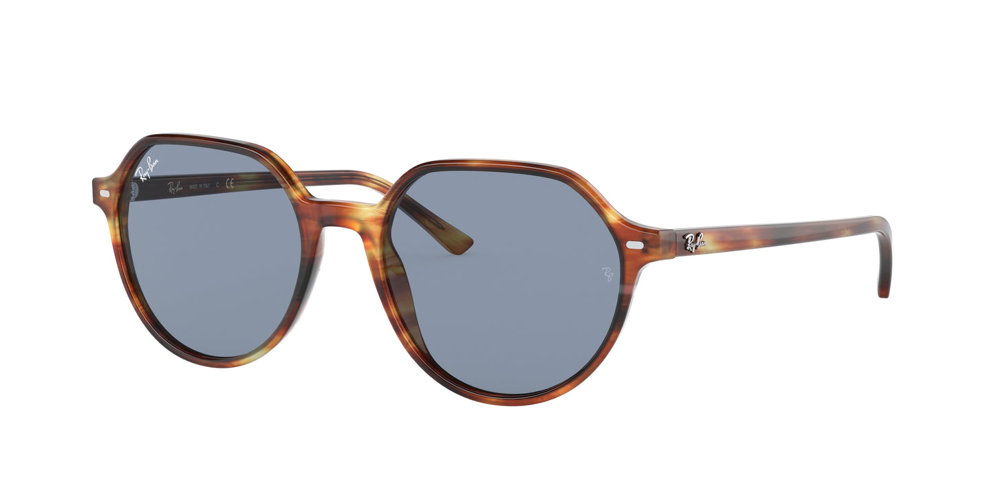 Ray-Ban THALIA RB2195 Square Sunglasses 954/62-Striped Havana 53-145-18 - Color Map Brown