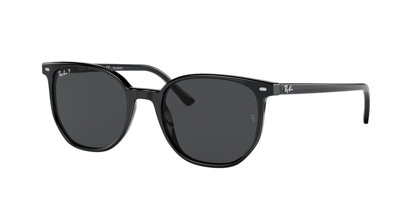 Ray-Ban ELLIOT RB2197F Square Sunglasses 901/48-Black 54-145-19 - Color Map Black