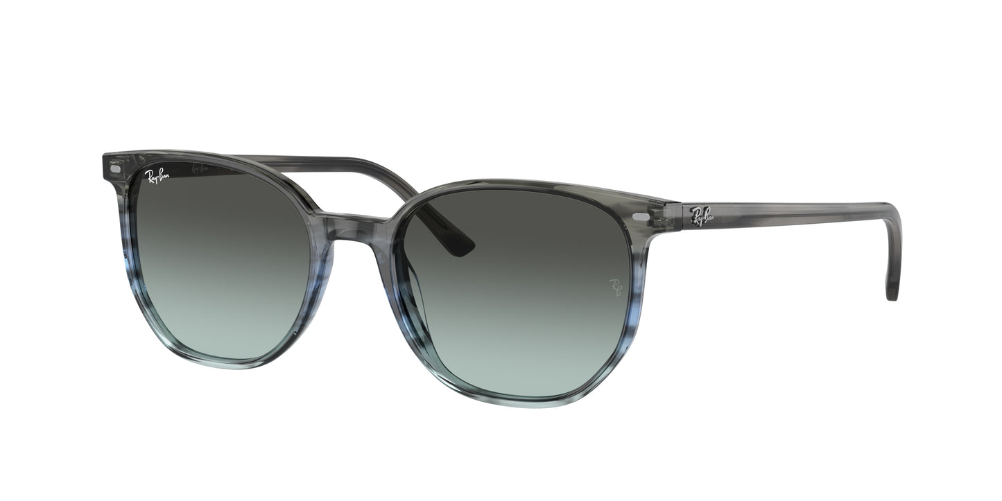 Ray-Ban ELLIOT RB2197 Square Sunglasses 1391GK-Striped Grey & Blue 54-145-19 - Color Map Blue