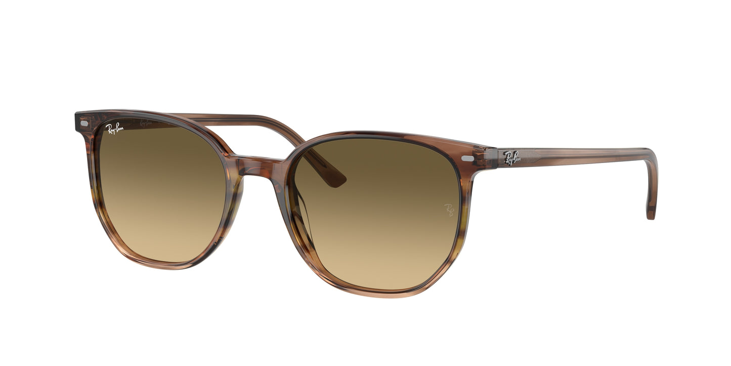 Ray-Ban ELLIOT RB2197 Square Sunglasses 13920A-Striped Brown & Green 54-145-19 - Color Map Brown