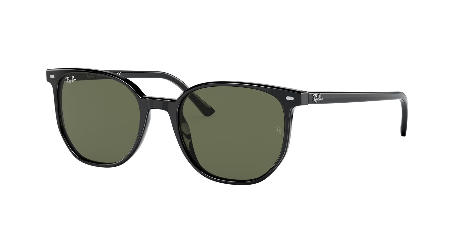 Ray-Ban ELLIOT RB2197 Square Sunglasses 901/31-Black 52-145-19 - Color Map Black