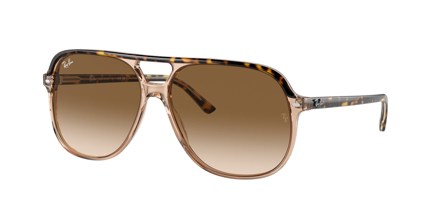 Ray-Ban BILL RB2198 Square Sunglasses 129251-Havana On Transparent Brown 60-145-14 - Color Map Gold