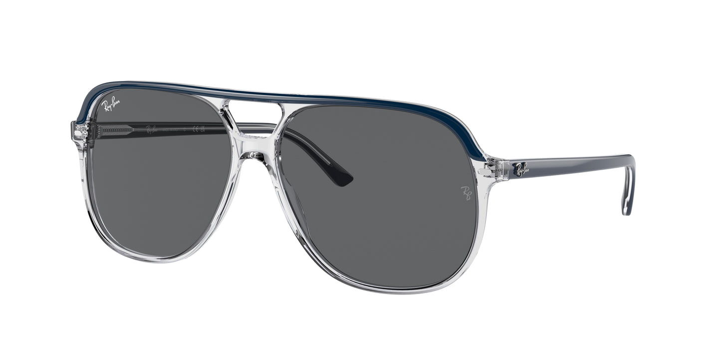 Ray-Ban BILL RB2198 Square Sunglasses 1341B1-Blue On Transparent 60-145-14 - Color Map Blue