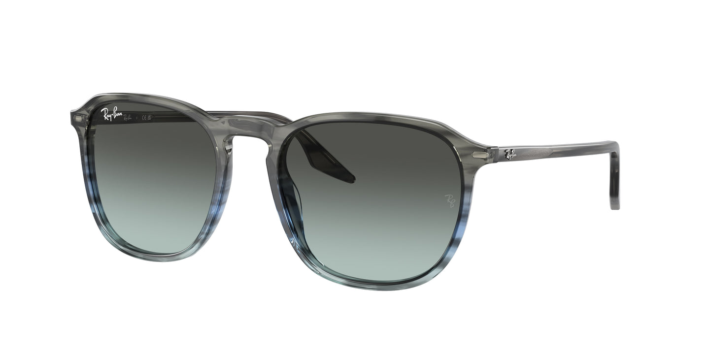 Ray-Ban RB2203 Square Sunglasses 1391GK-Striped Grey & Blue 55-145-20 - Color Map Blue