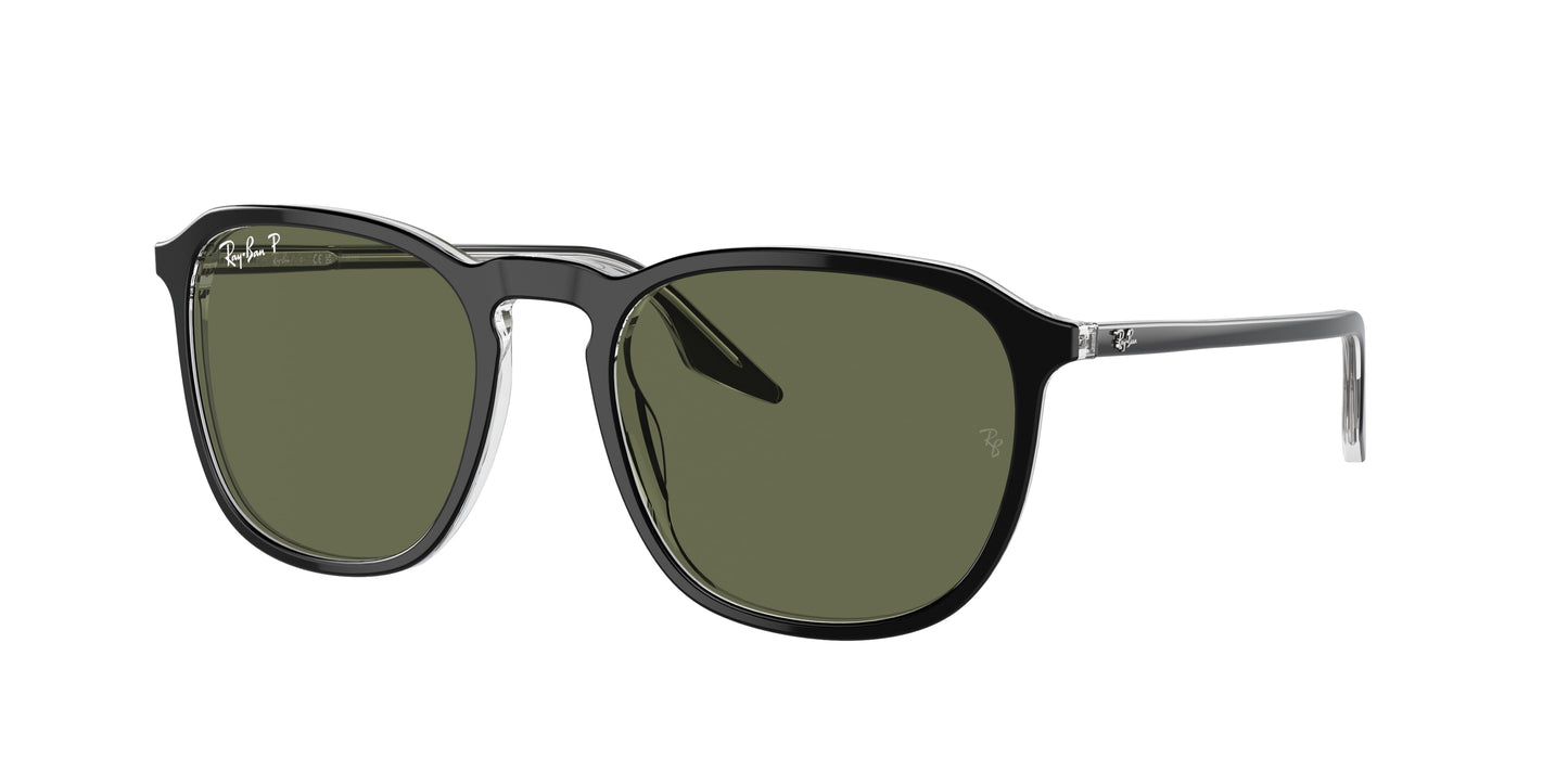 Ray-Ban RB2203 Square Sunglasses 919/58-Black On Transparent 55-145-20 - Color Map Black