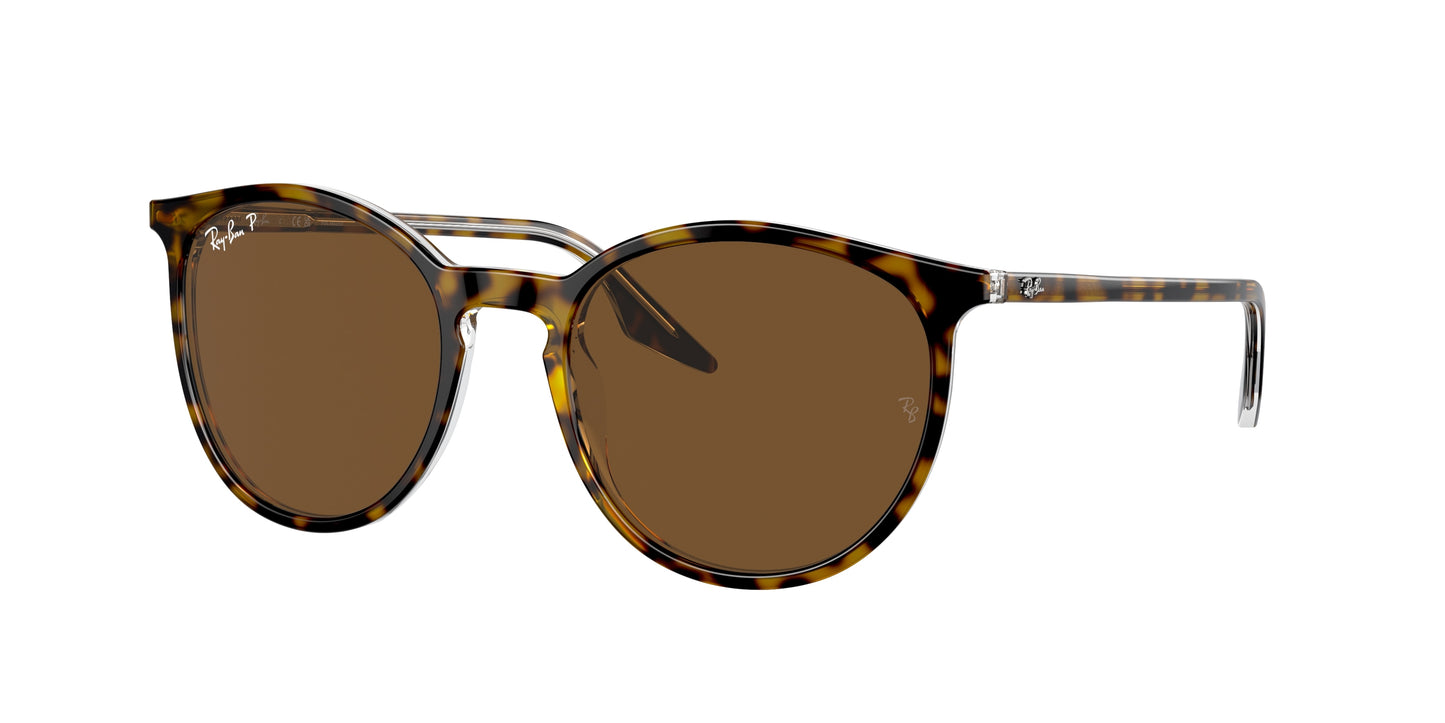 Ray-Ban RB2204F Phantos Sunglasses 139357-Havana On Transparent 54-145-18 - Color Map Brown