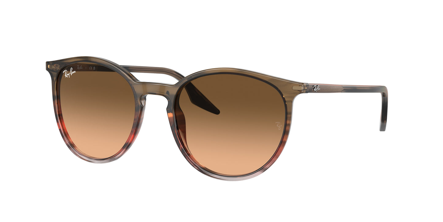 Ray-Ban RB2204 Phantos Sunglasses 13953B-Striped Brown & Red 54-145-20 - Color Map Brown