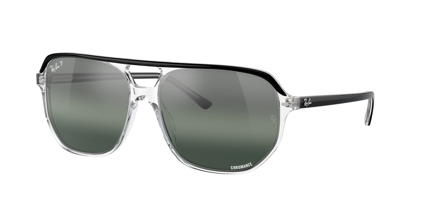 Ray-Ban BILL ONE RB2205 Irregular Sunglasses 1294G6-Black On Transparent 60-145-16 - Color Map Black