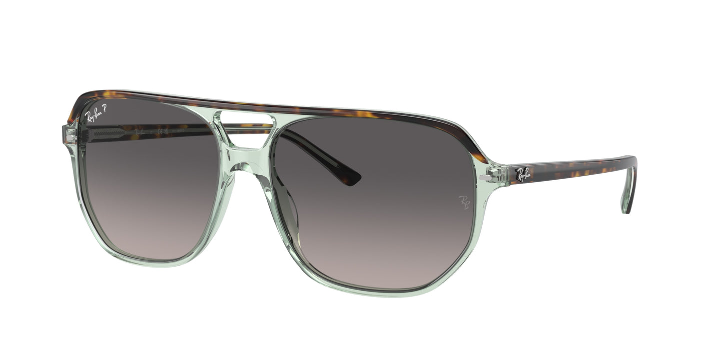 Ray-Ban BILL ONE RB2205 Irregular Sunglasses 1376M3-Havana On Transparent Green 60-145-16 - Color Map Brown