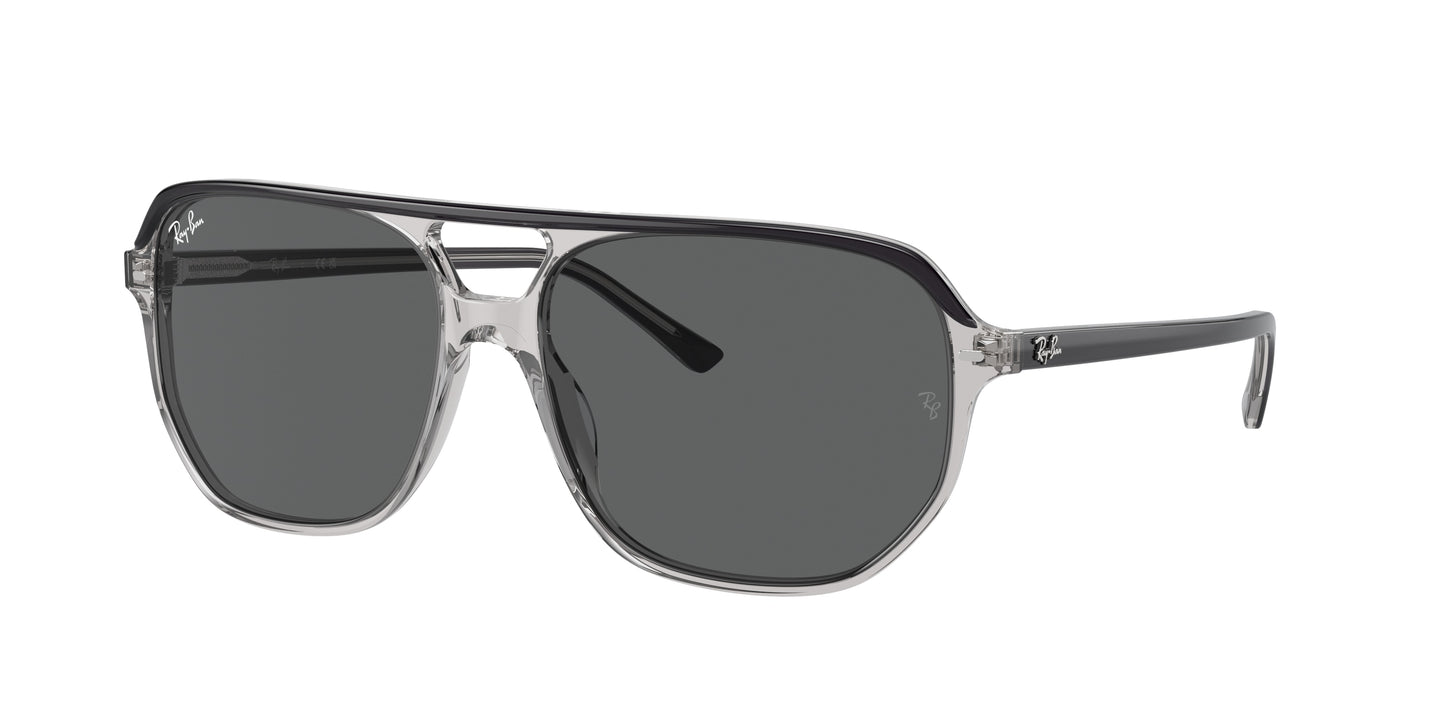 Ray-Ban BILL ONE RB2205 Irregular Sunglasses 1396B1-Dark Grey On Transparent Grey 60-145-16 - Color Map Grey