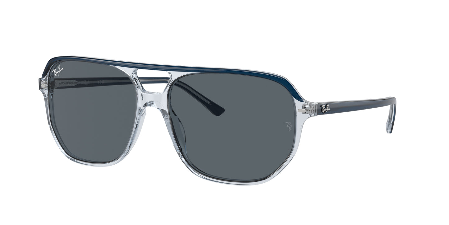 Ray-Ban BILL ONE RB2205 Irregular Sunglasses 1397R5-Blue On Transparent Blue 60-145-16 - Color Map Blue