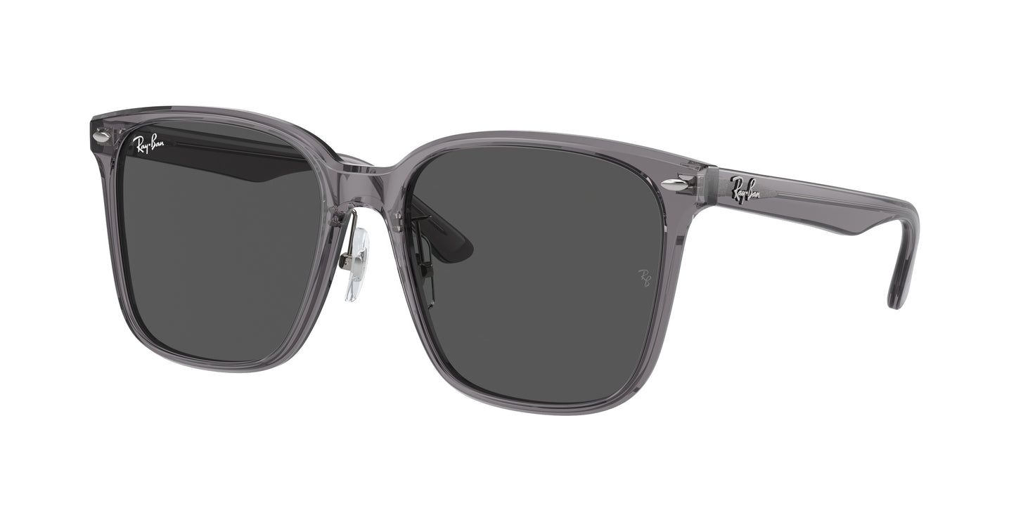 Ray-Ban RB2206D Square Sunglasses 139987-Transparent Grey 57-145-18 - Color Map Grey