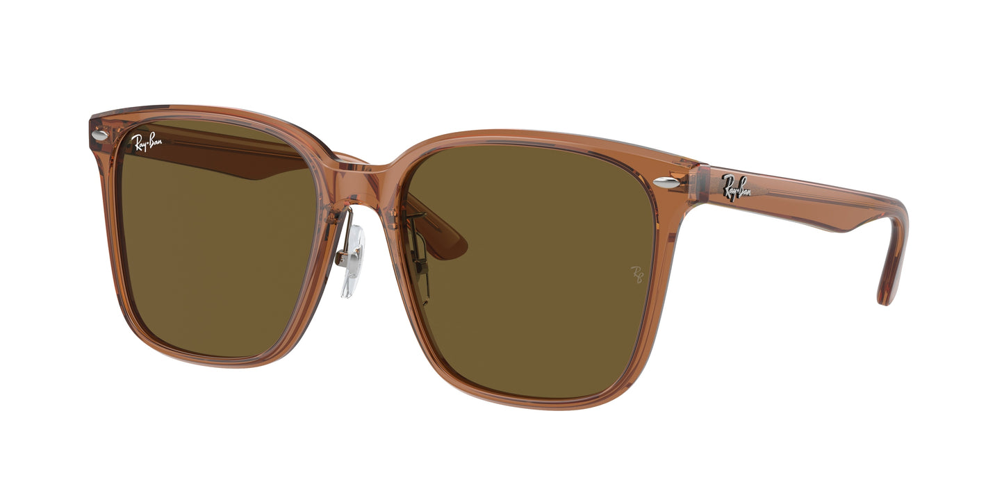 Ray-Ban RB2206D Square Sunglasses 663673-Transparent Brown 57-145-18 - Color Map Brown