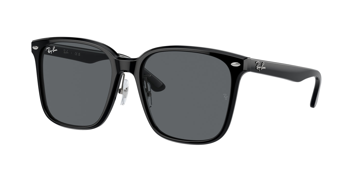 Ray-Ban RB2206D Square Sunglasses 901/87-Black 57-145-18 - Color Map Black