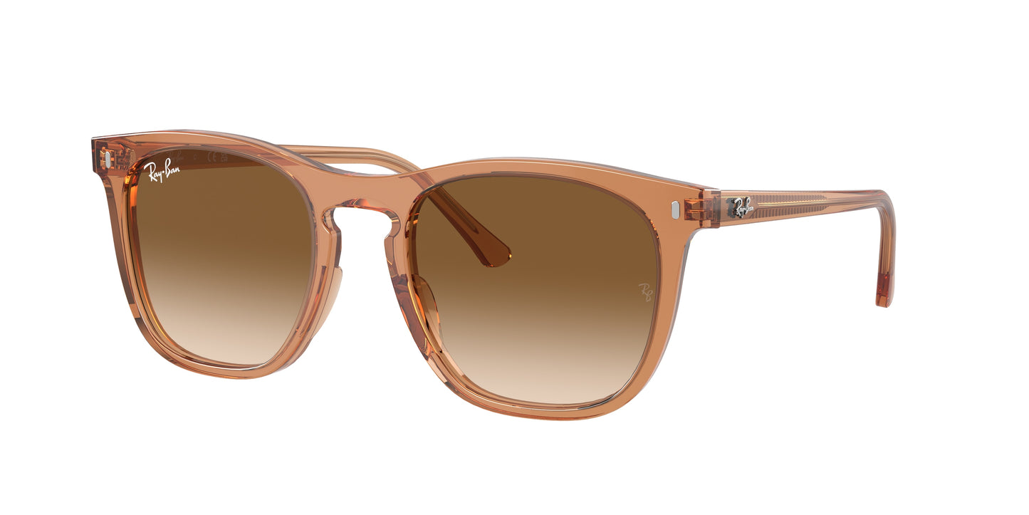 Ray-Ban RB2210F Square Sunglasses 676451-Transparent Brown 53-145-21 - Color Map Brown