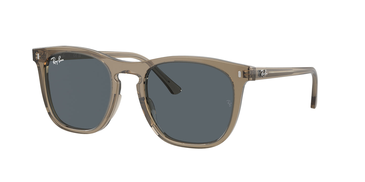 Ray-Ban RB2210F Square Sunglasses 6765R5-Transparent Brown 53-145-21 - Color Map Brown