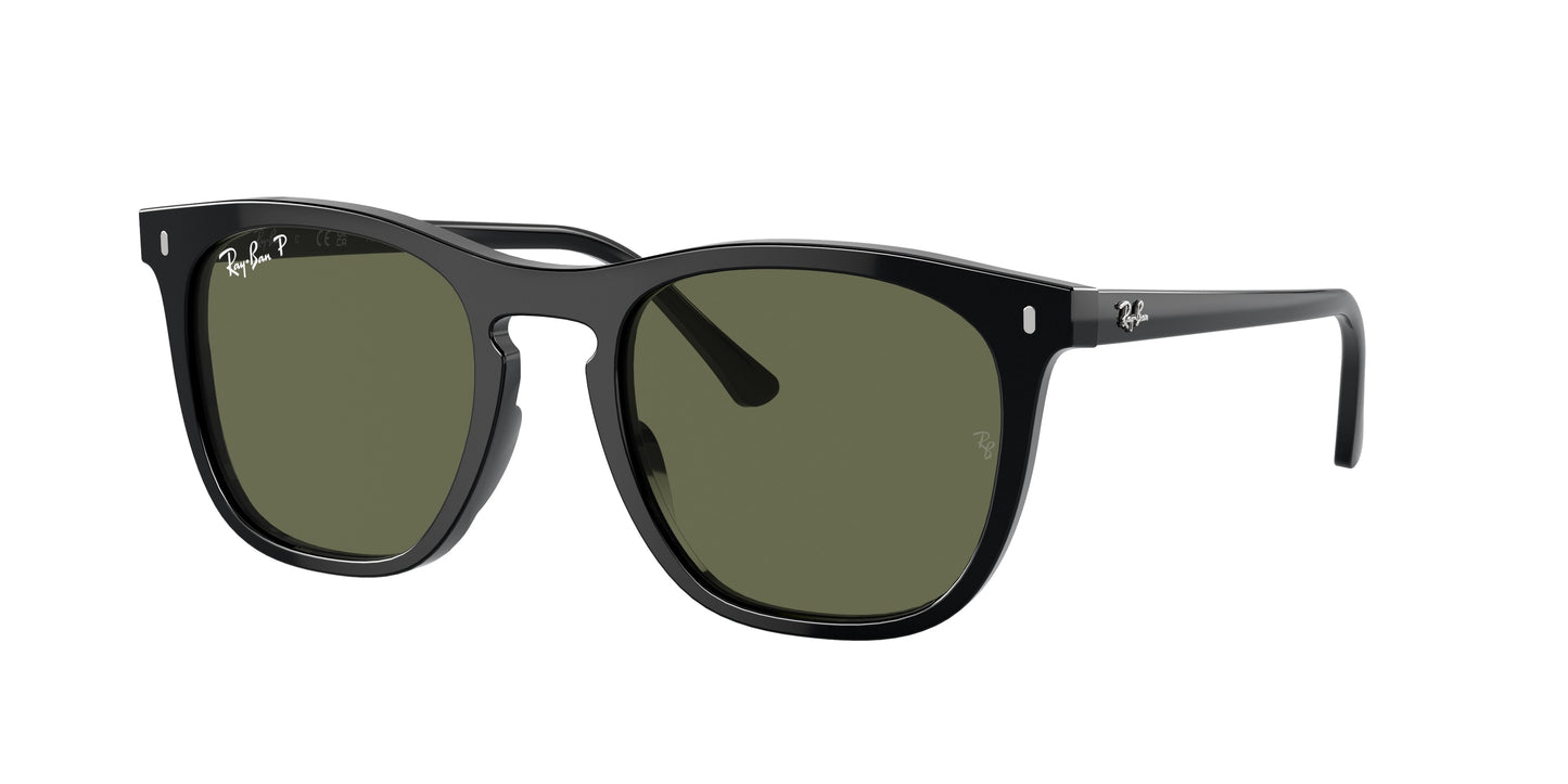 Ray-Ban RB2210F Square Sunglasses 901/58-Black 53-145-21 - Color Map Black