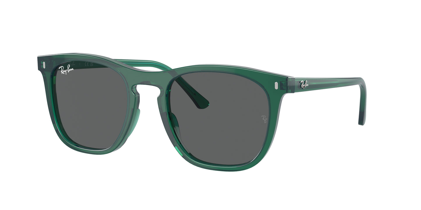 Ray-Ban RB2210 Square Sunglasses 6615B1-Transparent Green 53-145-21 - Color Map Green