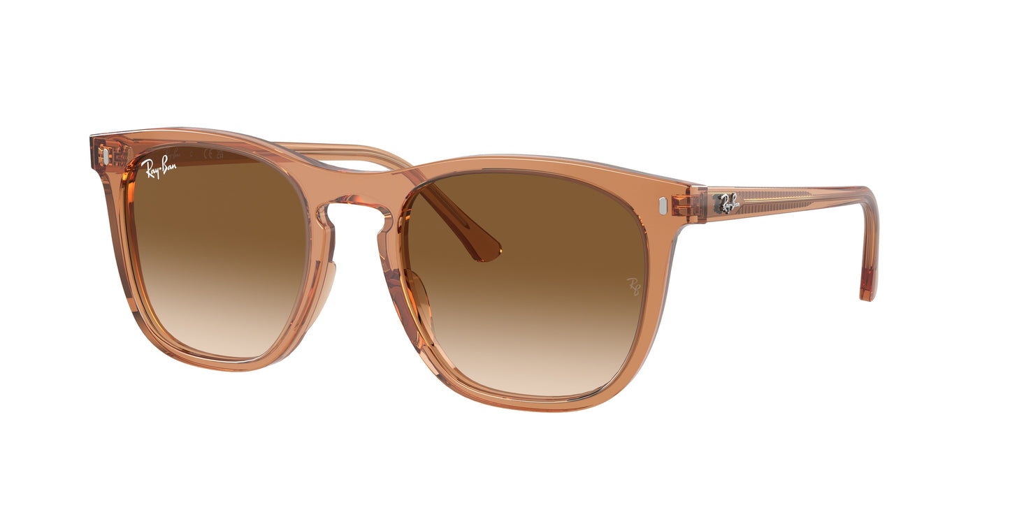 Ray-Ban RB2210 Square Sunglasses 676451-Transparent Brown 53-145-21 - Color Map Brown