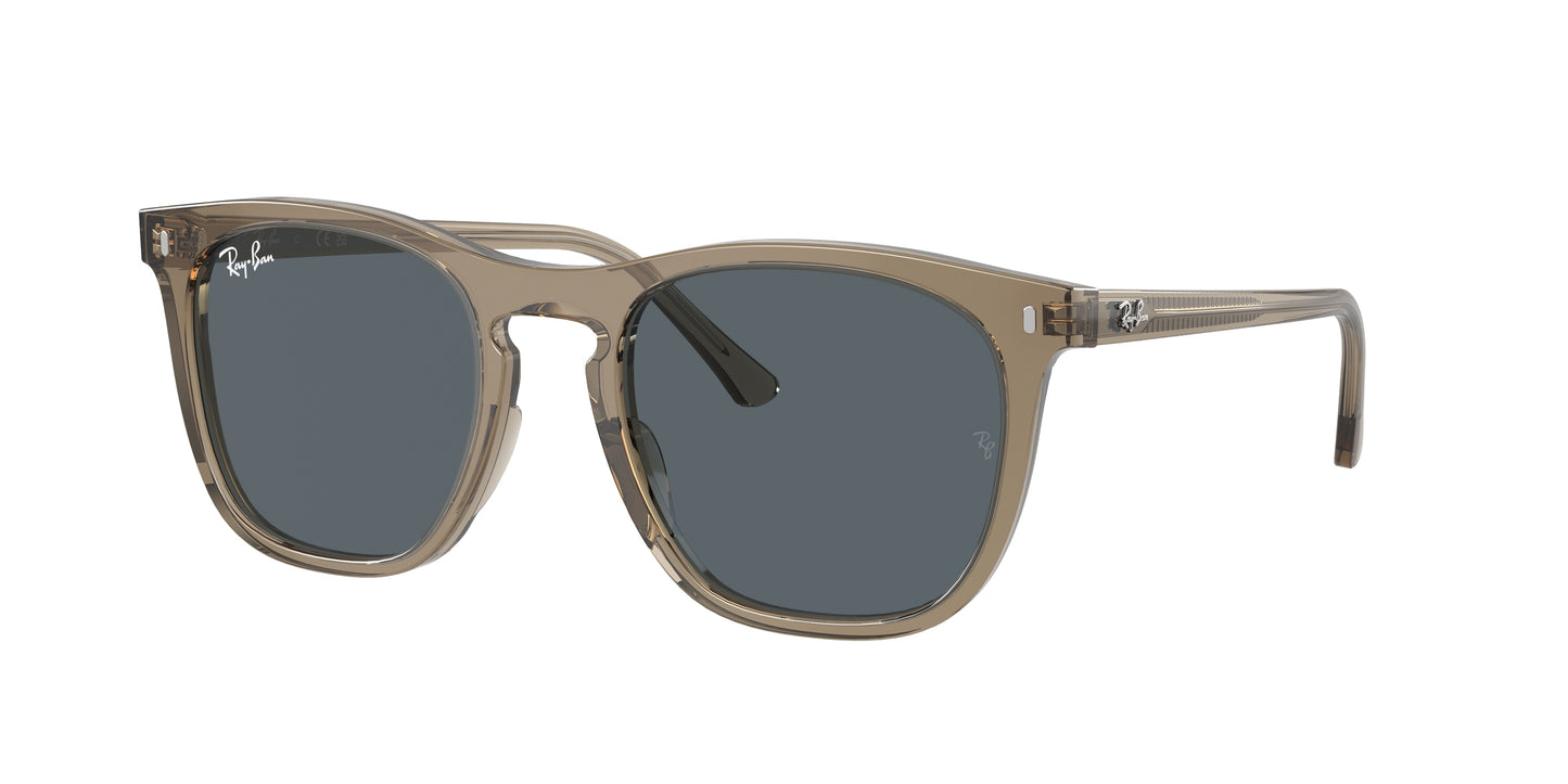 Ray-Ban RB2210 Square Sunglasses 6765R5-Transparent Brown 53-145-21 - Color Map Brown