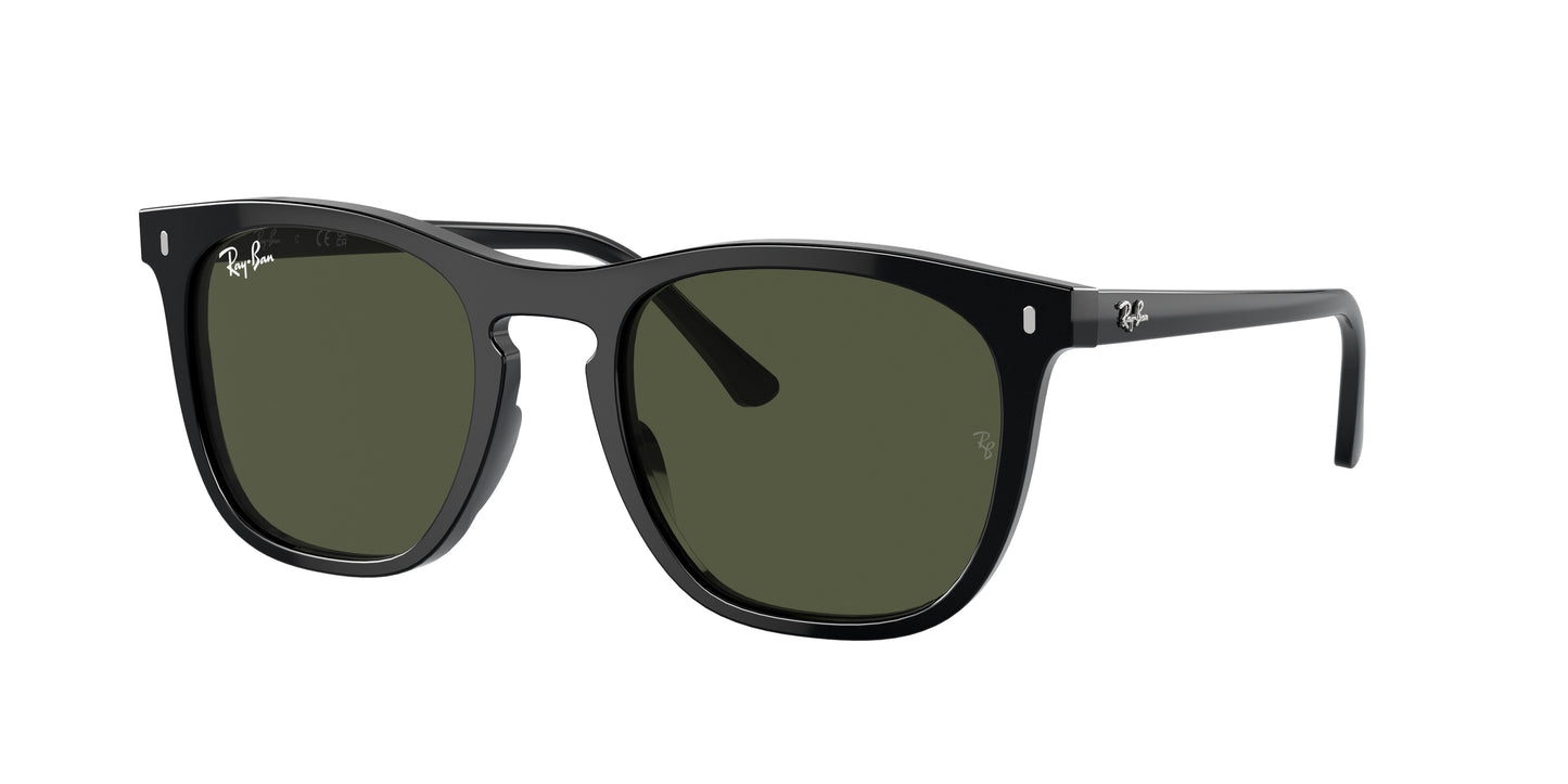 Ray-Ban RB2210 Square Sunglasses 901/31-Black 53-145-21 - Color Map Black