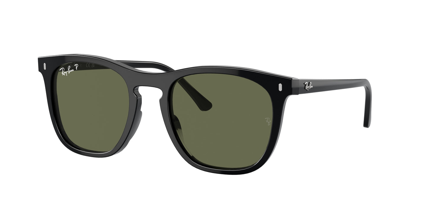 Ray-Ban RB2210 Square Sunglasses 901/58-Black 53-145-21 - Color Map Black