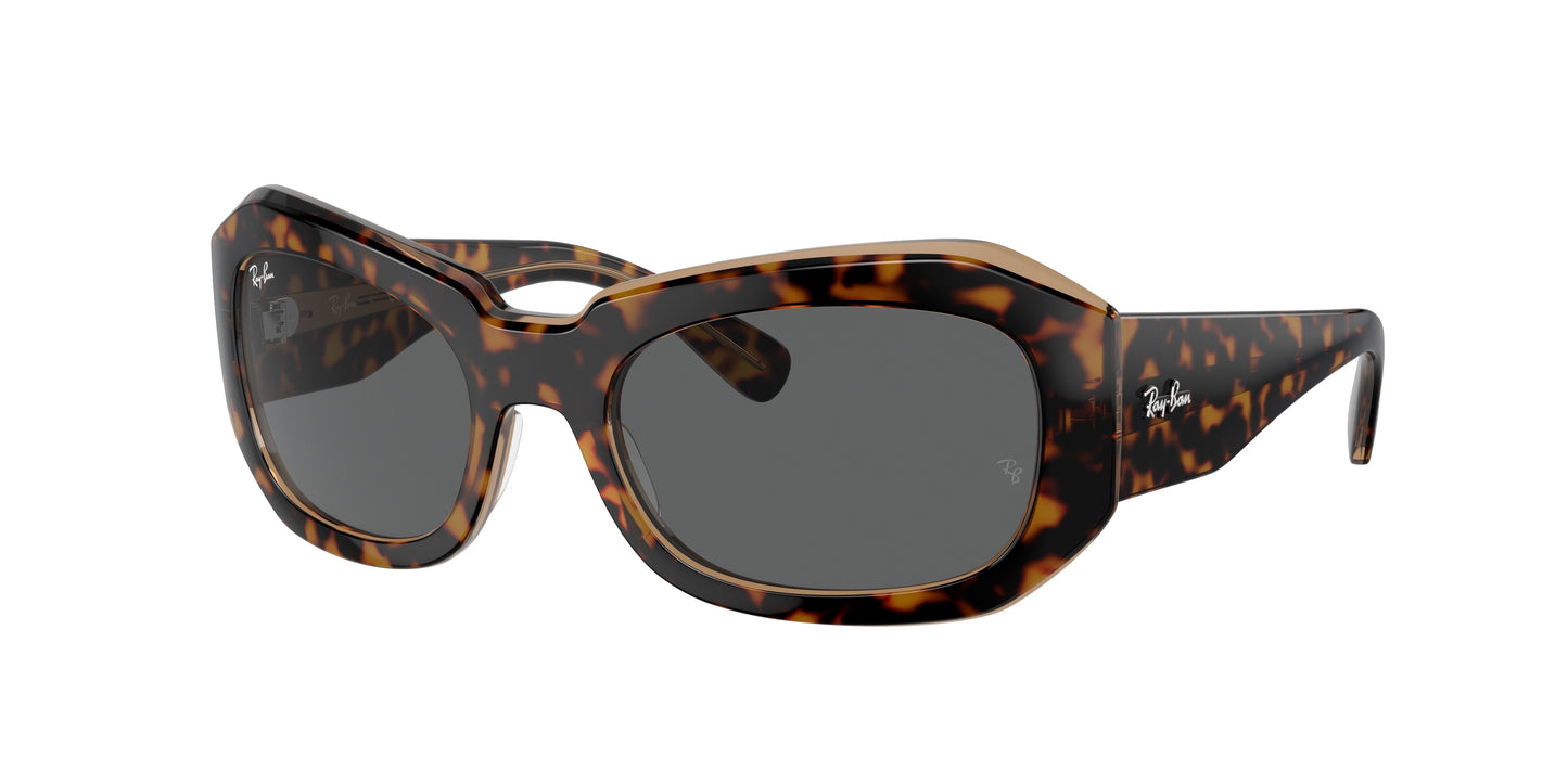 Ray-Ban BEATE RB2212 Pillow Sunglasses 1292B1-Havana On Transparent Brown 56-130-20 - Color Map Gold