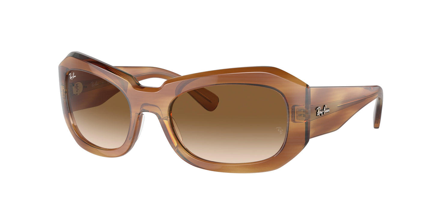 Ray-Ban BEATE RB2212 Pillow Sunglasses 140351-Striped Brown 56-130-20 - Color Map Tortoise