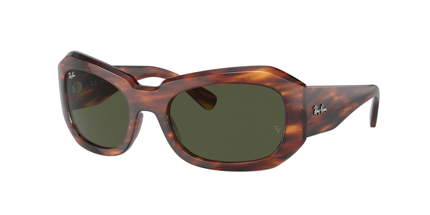 Ray-Ban BEATE RB2212 Pillow Sunglasses 954/31-Striped Havana 56-130-20 - Color Map Brown