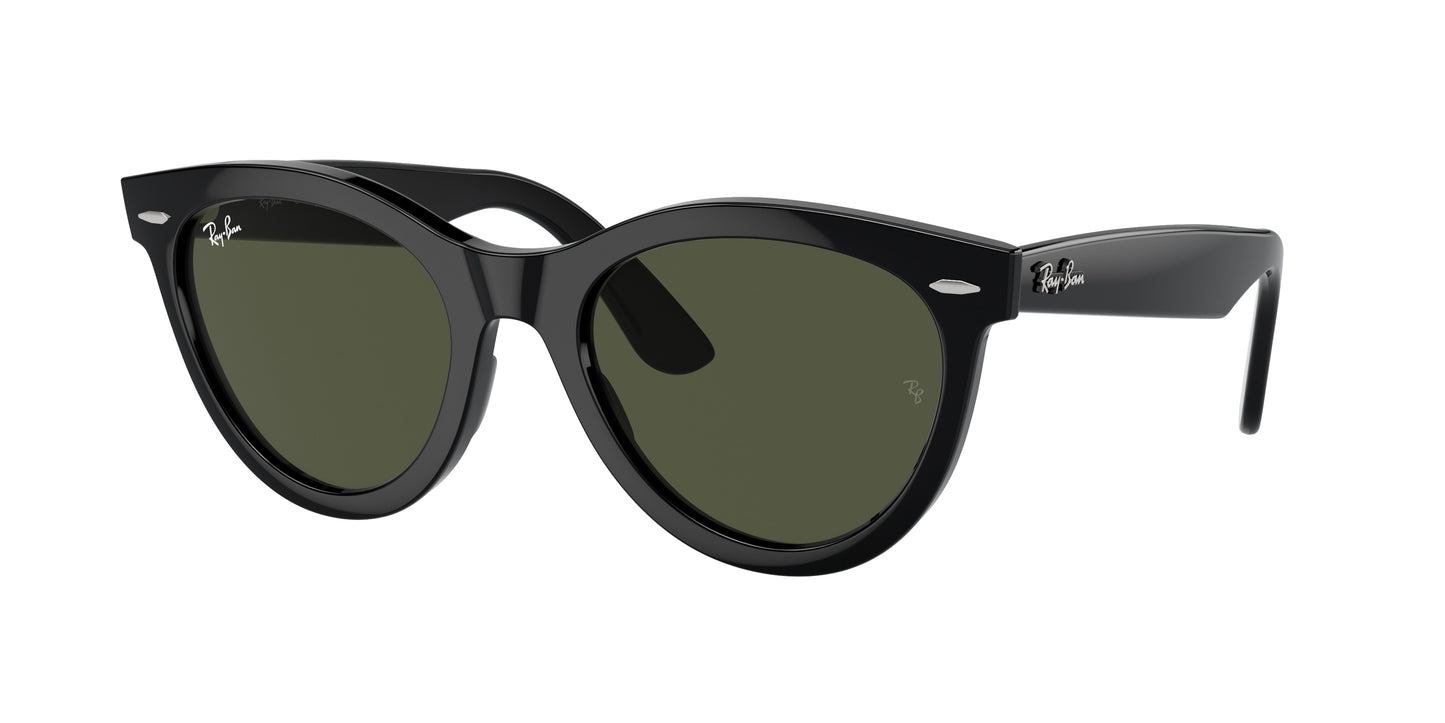 Ray-Ban WAYFARER WAY RB2241F Round Sunglasses 901/31-Black 54-150-21 - Color Map Black
