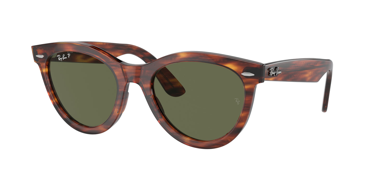 Ray-Ban WAYFARER WAY RB2241F Round Sunglasses 954/58-Striped Havana 54-150-21 - Color Map Brown