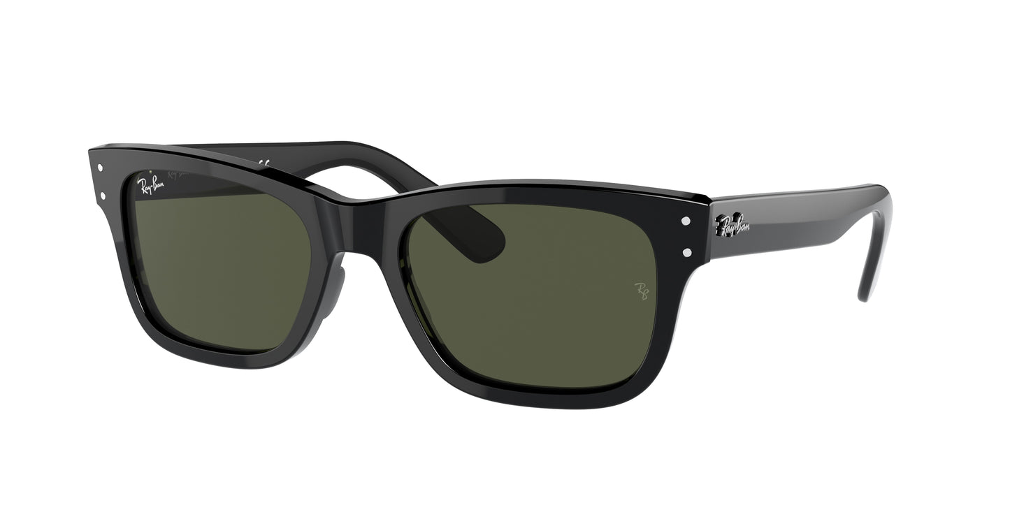 Ray-Ban MR BURBANK RB2283 Rectangle Sunglasses 901/31-Black 55-145-20 - Color Map Black