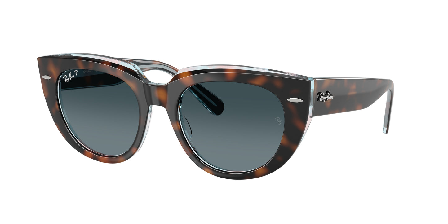Ray-Ban DOREEN RB2286 Square Sunglasses 1413S3-Dark Havana On Transparent Multicolor 52-145-20 - Color Map Tortoise