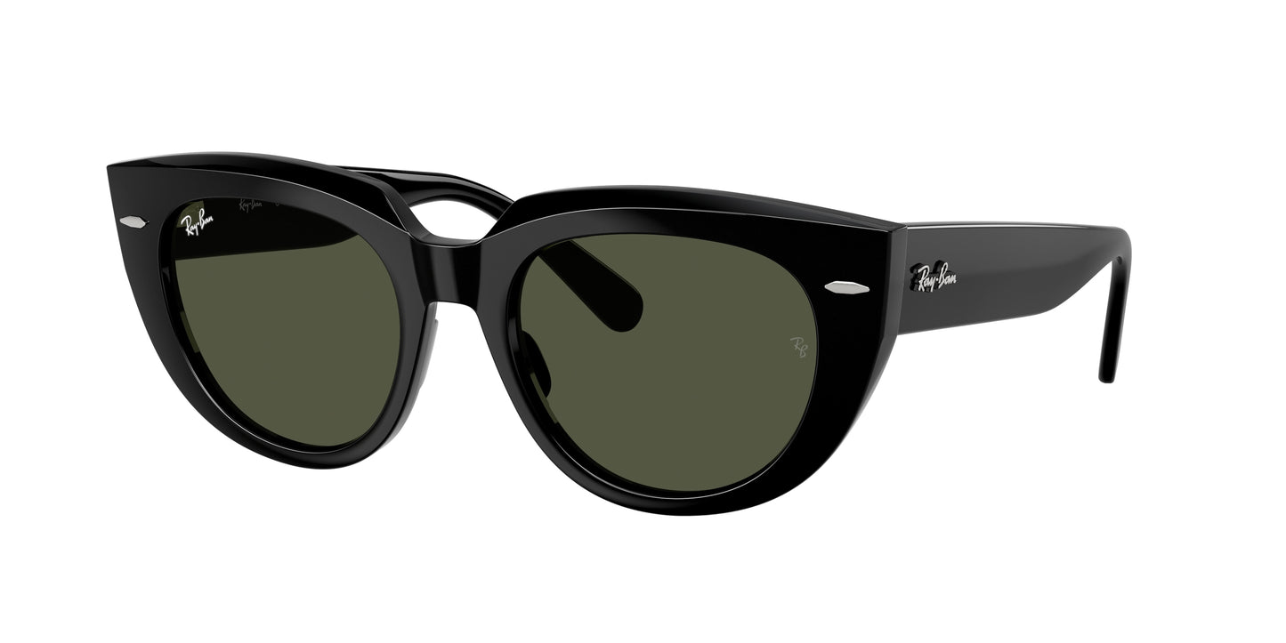 Ray-Ban DOREEN RB2286 Square Sunglasses 901/31-Black 52-145-20 - Color Map Black