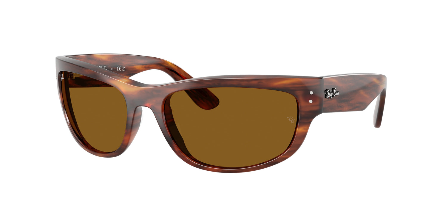 Ray-Ban MEGA BALORAMA RB2289 Pillow Sunglasses 954/33-Striped Havana 63-135-19 - Color Map Brown