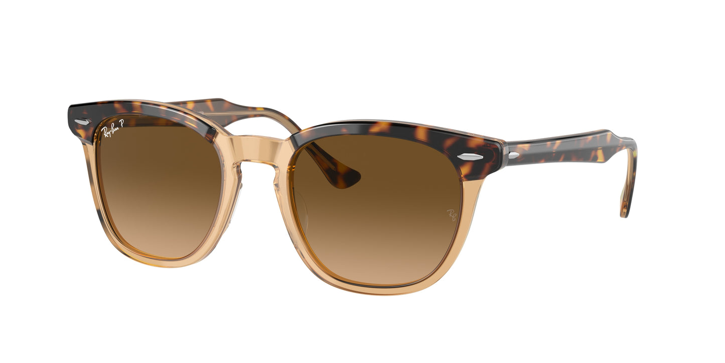 Ray-Ban HAWKEYE RB2298F Square Sunglasses 1292M2-Havana On Transparent Brown 54-145-21 - Color Map Gold