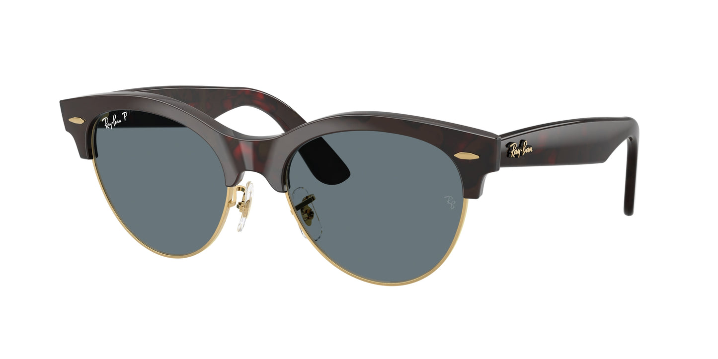 Ray-Ban CLUBMASTER WAY RB2341 Square Sunglasses 990/3R-Red Havana On Gold 54-150-19 - Color Map Havana