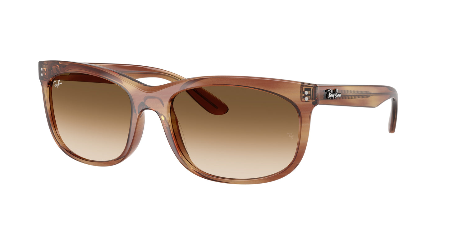 Ray-Ban BALORETTE RB2389F Pillow Sunglasses 140351-Striped Brown 60-145-19 - Color Map Tortoise