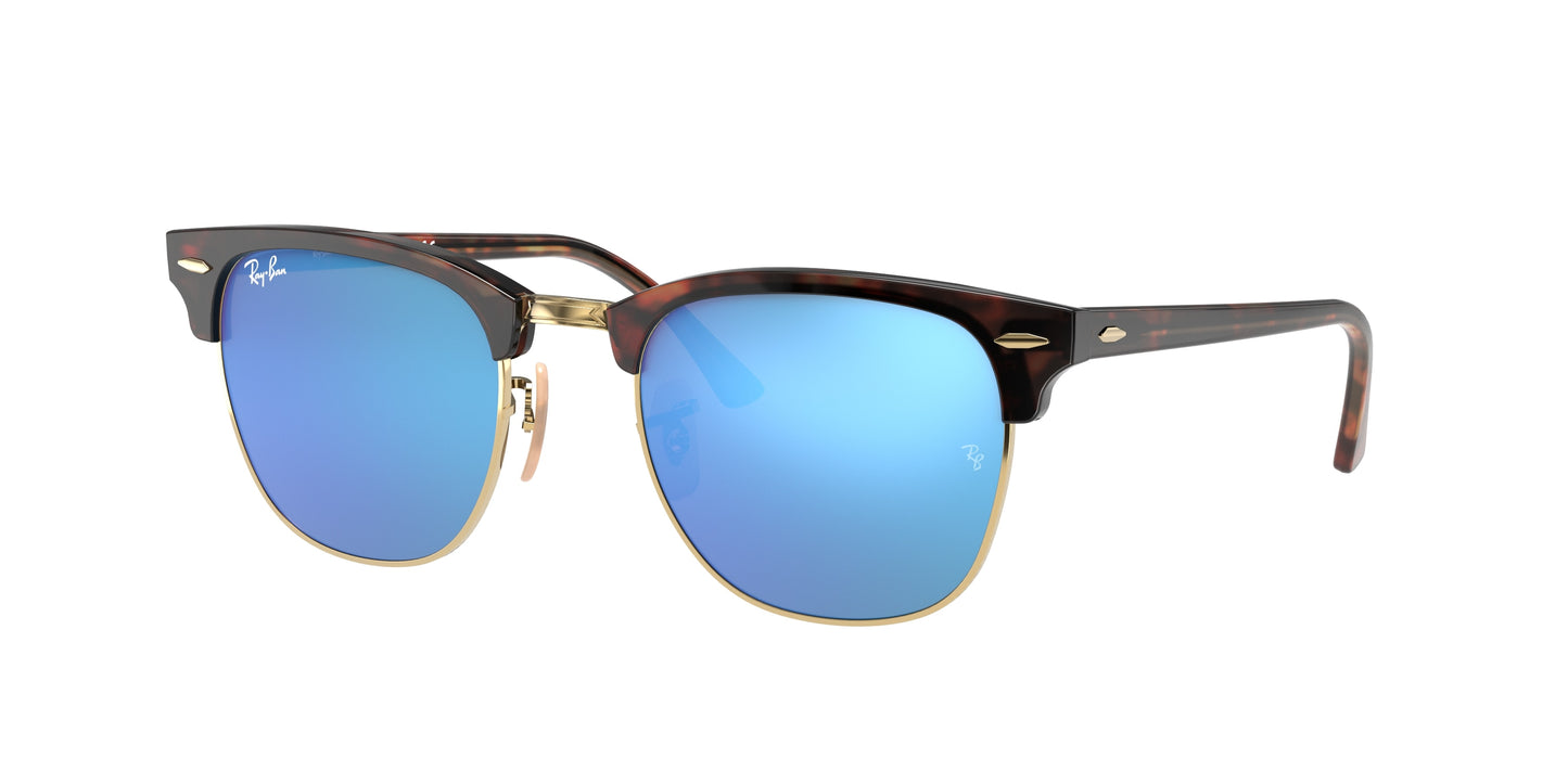 Ray-Ban CLUBMASTER RB3016 Square Sunglasses 114517-Havana On Gold 51-145-21 - Color Map Tortoise