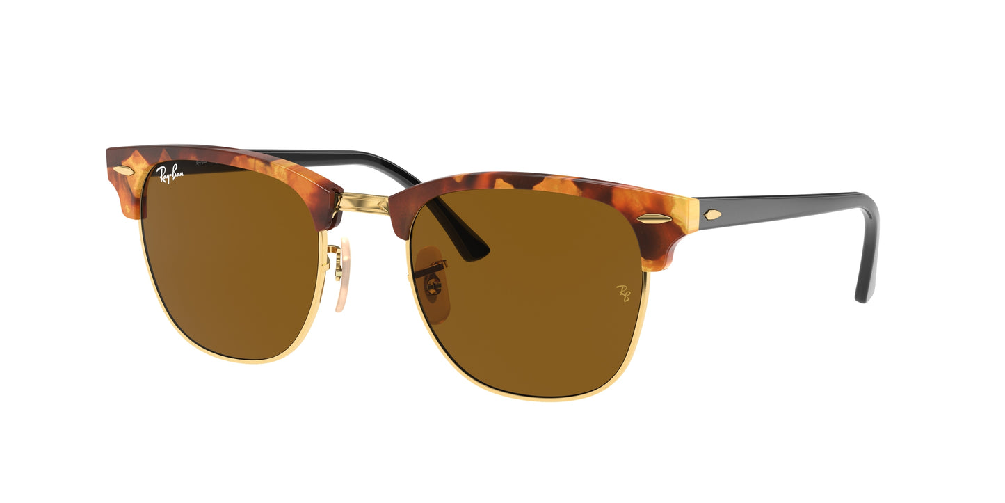 Ray-Ban CLUBMASTER RB3016 Square Sunglasses 1160-Brown Havana 49-140-21 - Color Map Brown