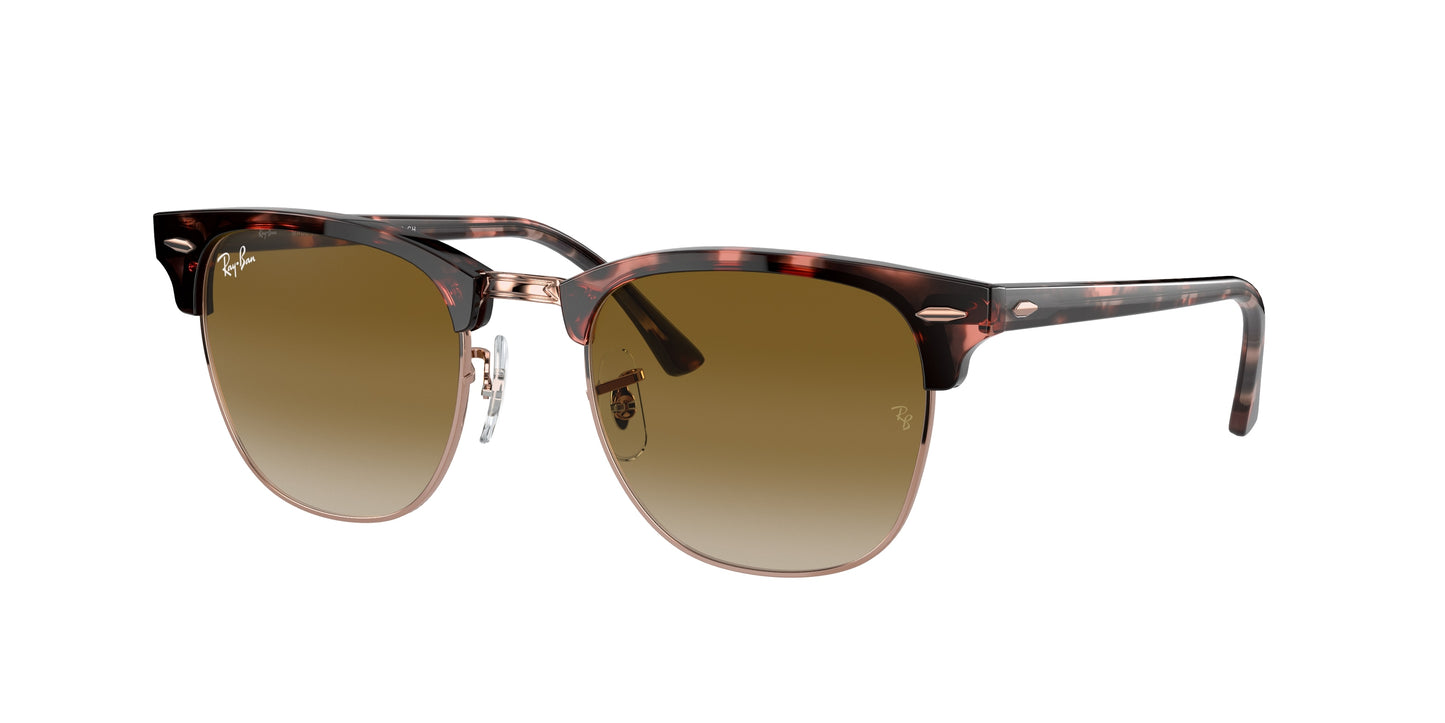 Ray-Ban CLUBMASTER RB3016 Square Sunglasses 133751-Pink Havana 51-145-21 - Color Map Tortoise
