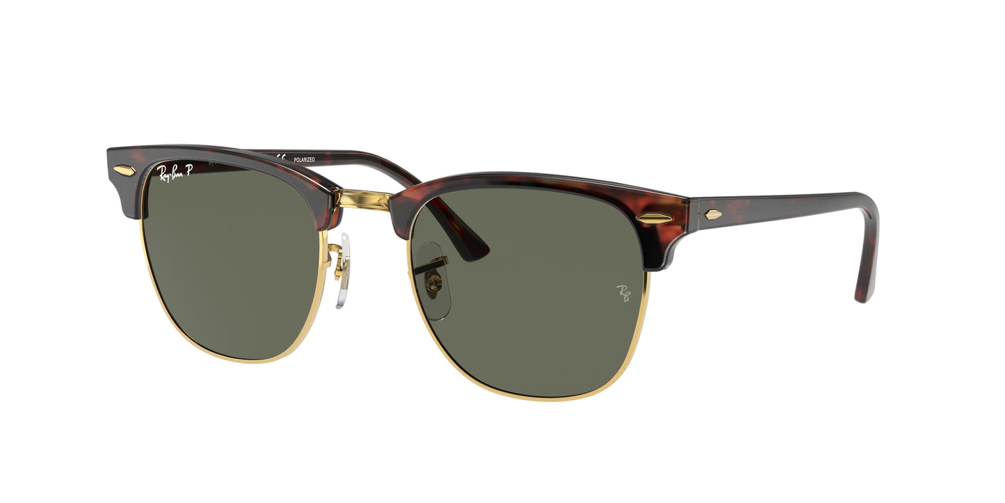 Ray-Ban CLUBMASTER RB3016 Square Sunglasses 990/58-Red Havana 55-150-21 - Color Map Tortoise