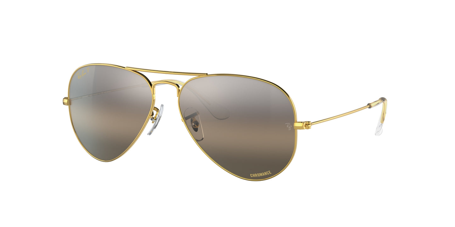 Ray-Ban AVIATOR RB3025 Pilot Sunglasses 9196G3-Gold 62-140-14 - Color Map Gold